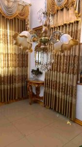 LAMPU KRISTAL GOLD 5 BOHLAM/LAMPU HIAS/LAMPU GANTUNG/LAMPU DEKORASI