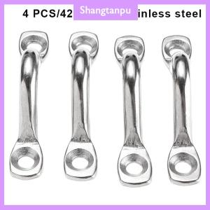 [shangtanpu] 4Pcs Handle Stainless Steel Wire Eye Strap Boat Marine Tie Down Hook Canopy Engines Accessories