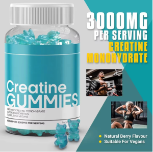 MUSCLE GAIN GUMMIES Creatine Gummies 3000mg Natural Berry Flavoured Suitable for Vegans 60 gummies