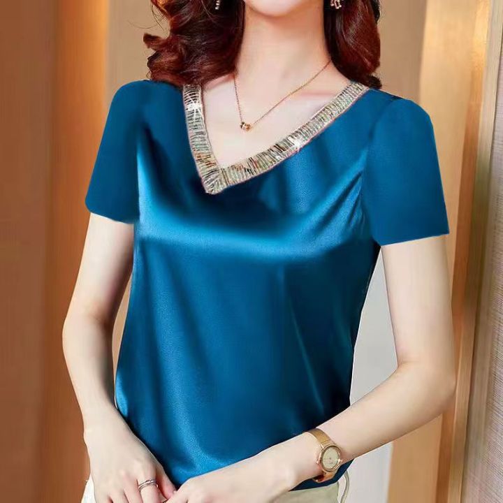 Silk satin best sale t shirt