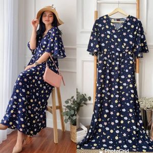Dress Karen - Dress JUMBO Rayon Viscose Premium Home Dress Import Busui Fashion Korean Style Maxi Dress Kekinian