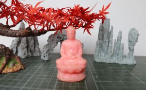 Tượng phật quan âm phật a di đà ôm ngọc 12cm chất liệu đá lưu ly cao cấp nguyên khối (nhiều màu) trang trí nhà cửa cây cảnh bể cá sân vườn để bàn làm việc trên ô tô...