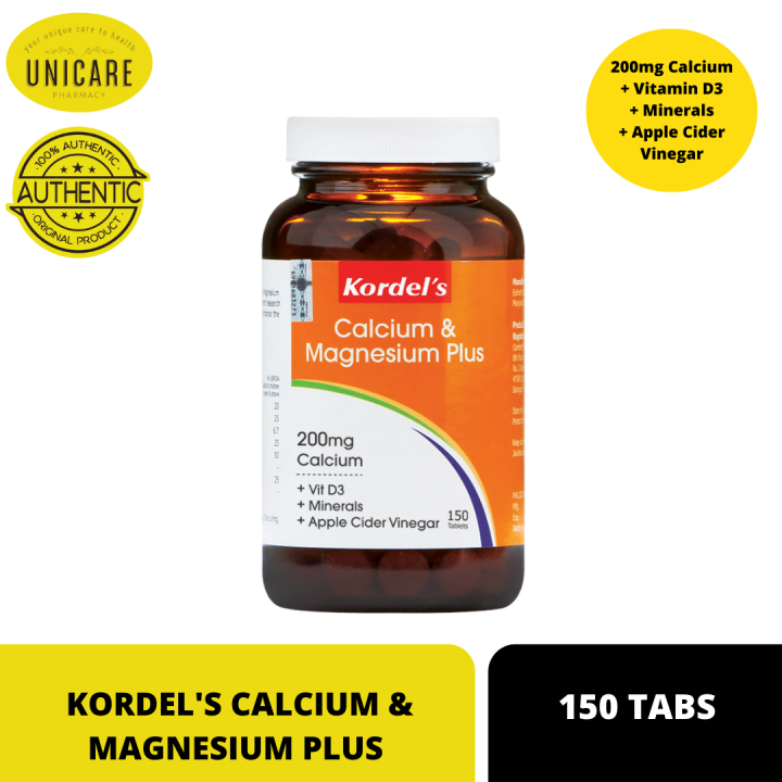 KORDEL'S CALCIUM & MAGNESIUM PLUS 150'S