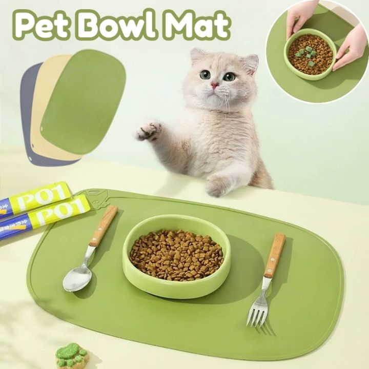 Pet Bowl Mat Anti-slip Dog Cat Food Tray Mat Waterproof Pet