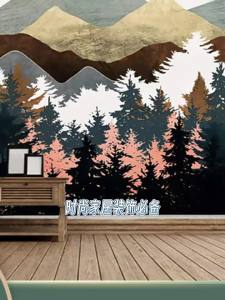 ผ้าแขวนผืนผ้าภูมิทัศน์ป่าสำหรับห้องนั่งเล่น ผ้าแขวนผนังพื้นหลังเรียบง่ายที่ขายดี ซักเครื่องได้