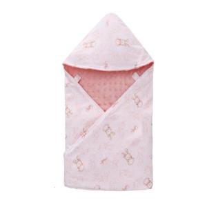 Cosy Hooded Infant Blanket Double Sided Use Cotton Velvety Fabric Comfortable for Outdoor Travel and Home Protections