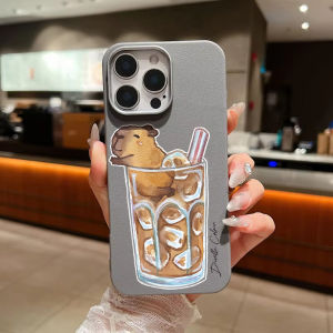 Cute Capybara PU Leather Case for Redmi Note 10 Pro Max Redmi Note 10S 11S 12S 11 12 Pro Light Thin Retro Simple Shockproof Cover