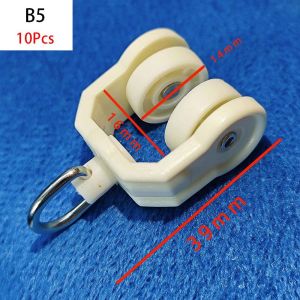 NOWNICE 10Pcs Con lăn đường cong thẳng Thanh ray bánh xe rèm Đồ  khí nội thất Thanh trượt vòng móc rèm cửa Ròng rọc thanh rèm  Treo Phụ kiện rèm cửa