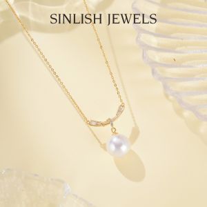 Freshwater Pearl Pendant Necklace 11-12mm High Luster Gift - SINLISH