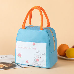 Lunch Bag Thickened Aluminum Cold Hot Thermal Insulation Fresh Food Storage Canvas Shopping Bag Female Handbag Students Book Kids Gift Multifunction Large Capacity Cooler Bag