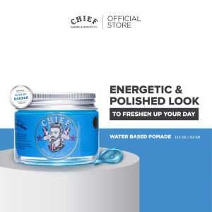 Chief Blue Pomade 60 gr – Praktis Saat DibilasTampilan Segar dan Rapih – Glycerin & Vitamin E – Rambut Styling Pria