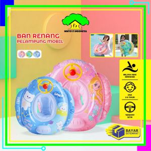 MI-M326 Ban Renang Anak Swim Ring Motif Stir Mobil Ban Renang Bayi Baby Swim Trainer / Pelampung Duduk Anak Bayi Balita Ada Pegangan Baby Float