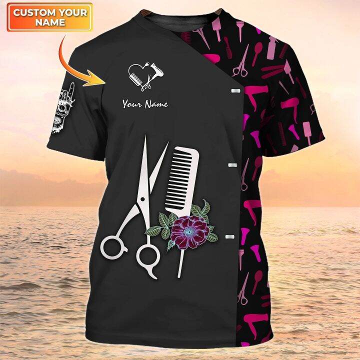 Newest Summer Men s T shirt Hairdresser Hairstylist Custom Name