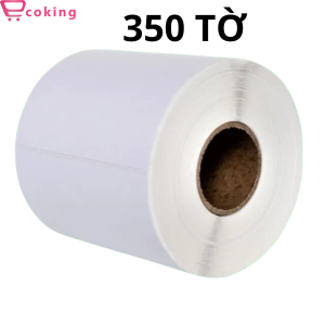 Giấy in nhiệt cuộn A6 ECOKING 1 tệp 350 tờ dành cho tất cả dòng máy in nhiệt dày mềm mịn dcal độ dính cao dày mềm bóc dán dễ dàng nhanh.
