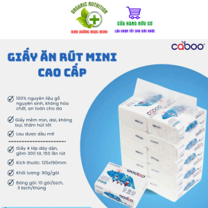 Giấy Ăn Rút Cao Cấp CABOO Gói Nhỏ 4 Lớp Dai Mềm Mịn Thấm Hút Tốt Lau Dầu Mỡ An Toàn sức khỏe