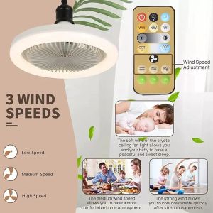lampu kipas LED 36W lampu langit-langit Remote ruang tamu kamar tidur - Lampu Led Ceiling Light Plafon Kipas Listrik