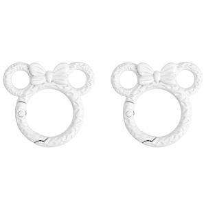 ตะขอหัวหมีเล็กพ่นสีสเปรย์อัลลอยสำหรับทำอุปกรณ์พวงกุญแจ DIY 1ชิ้น37X34มม.