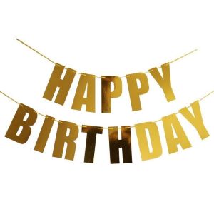 Banner Happy Birthday Metalik / Banner Flag Kapital