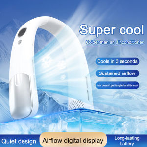 ❄️New Style Neck Hanging Fan Portable Small USB Charging Leafless Cooling Small Air Conditioner Lazy Small Electric Fan Neck Hanging Mini Cooling Artifact新款挂脖风扇