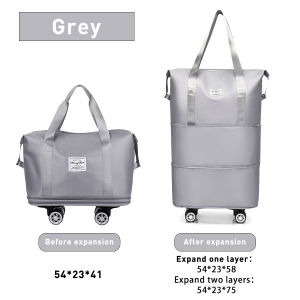 Large Rolling Travel Bag - Versatile Foldable Luggage with Universal Wheels for Air Travel - Ideal for Cold & Hot Packing - Super Capacity Travel Tote