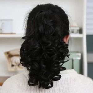 VCH Synthetic Drawstring Ponytail Wig Hair Extension Curly Pony Tail Hairpiece Hair Accessories Fluffy Short Wavy Ponytail Girls