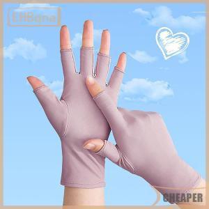 [COD] EHBqna SPORTS ถุงมือครึ่งนิ้วทำจากไหมน้ำแข็งสำหรับผู้หญิงถุงมือบางระบายอากาศได้ถุงมือขับรถกลางแจ้งถุงมือกันแดดสำหรับฤดูร้อน