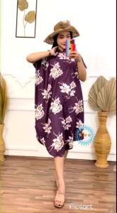 MIDI DRES KALONG WANITA RAYON SUPER BIGSIZE JUMBO XL XXL LD 150 KANCING DEPAN