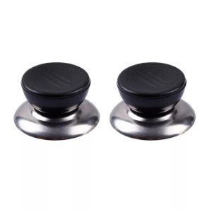 YESPERY 1/2pcs Stainless Steel Extra Thick Durable Pan Cover Button Pot Lid Head Replacement Anti-scalding Bakelite Pot Lid Knob Wok Handle