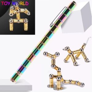 Magnetic Pen Anti Stress Fidget toy Touch Pen Metal Magnet Modular Think Ink Toy Touch Stylus Pen For iPhone iPad Decompression Toy Polar Pen