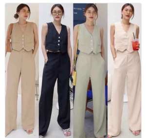 kate Premium Quality Plain  Color Vest Top and Pants Set Terno Coordinates    - xs to large frames - actual photo - premuim quality  - fabric from abroad  - made of imported and soft fabric  - brand new with tag - soft and comfortable  - mall quality - ca