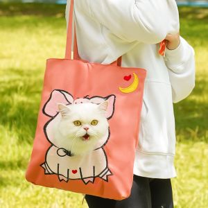 WMU7071 Breathable Pet Outing Bag Soft Lining Cartoon Dog Backpack Portable Cat Shoulder Bag Puppy Travel Bag Outdoor Travel