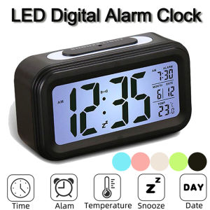 LED Digital Alarm Clock with LED Date and Temperature Night Light Table Clocks Desktop Clock