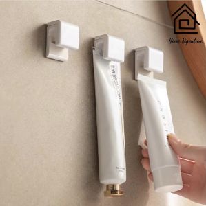 Home Signature Toothpaste Rack Holder Punch-Free Wall-Mounted Facial Cleanser Bathroom Wall Storage Wall Clip Organizer