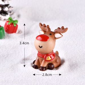 [Timmo House] Miniature Resin Christmas Ornament Santa Figurine Garden Decoration for Christmas Tree Snowy Landscape Model and Fairy Tale