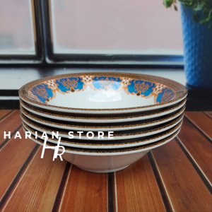 PAKET ISI 6 PCS 3PIRING DAN 3 MANGKUK MELAMIN MOTIF KERAMIK BATIK MEWAH TERLARIS