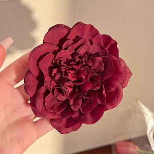 C.three French Beautful Peony Flower Hairpin Clips Side Bangs Clip Hair Accessory for Women Girls