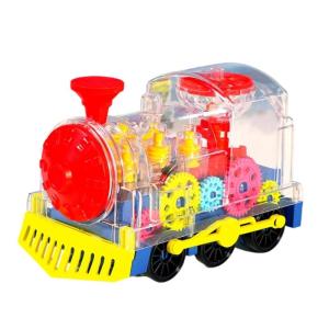 Toddler ánh sáng lên Đồ chơi xe lửa trong suốt bánh đồ chơi xe hơi với âm nhạc và ánh sáng giáo dục thu thập dữ liệu đồ chơi học tập cho trẻ em