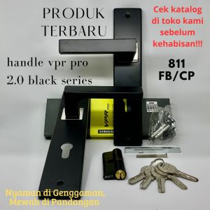1 SET HANDLE PINTU RUMAH UKURAN BESAR 25 CM / WARNA HITAM / DESIGN MODERN / LENGKAP TINGGAL PASANG