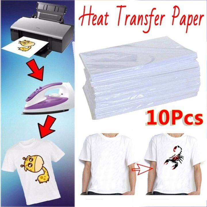 10PCS A4 Sublimation Heat Transfer Paper For Inkjet Printer DIY T Shirt Clothes Bag Cup Ceramics