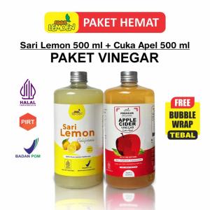 Promo Paket Hemat Diet Sehat Bundling Cuka Apel + Sari Lemon Murni By Suur Lemon