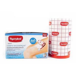 Tigerplast Carifix Waterproof ไทเกอร์พล๊าส แผ่นปิดแผล ฟิล์มใส กันน้ำ (ขนาด 10 cm x 1 m) จำนวน1ม้วน