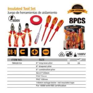 TOOLMAK Obeng Tang Listrik Set 8pcs Insulated Tool 1000V Set TMK20154