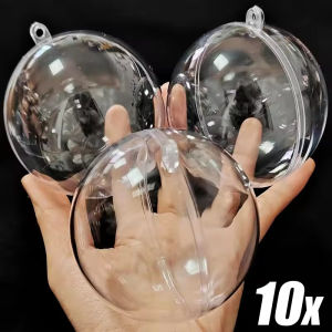 20ชิ้น จี้ลูกบอลกลวงคริสต์มาส / ลูกบอลแขวนพลาสติกใส / อุปกรณ์ตกแต่งบ้านสำหรับงานปาร์ตี้งานแต่งงานและเทศกาลปีใหม่