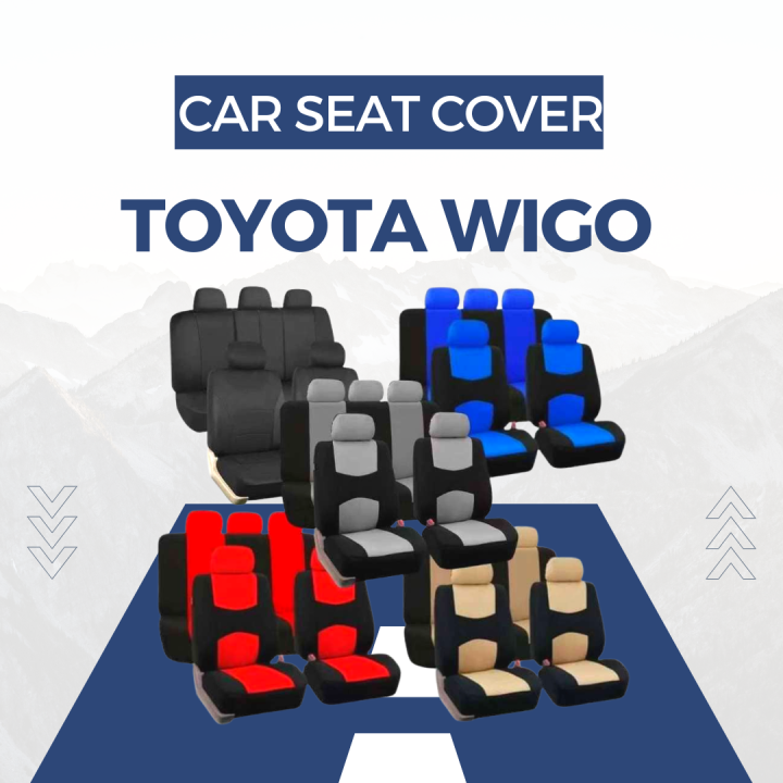 TOYOTA WIGO seat cover 5 Front Seat Back Seat Headrest Cover PROTECTS AGAINST STAINS, BREATHABLE
