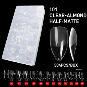 120Pcs/504Pcs Almond Soft Gel Nail Tips Fully/Half Matte Full Coverage Press on Nail Fake