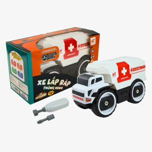 Đồ Chơi Xe Cảnh Sát Cứu Thương Lắp Ráp Thông Minh Có Âm Thanh Vui Nhộn Hàng Việt Nam