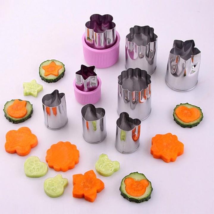 BỘ DỤNG CỤ CẮT TỈA GỌT RAU CỦ QUẢ TẠO HÌNH 8 MÓN INOX ĐẸP MẮT - BỘ ...