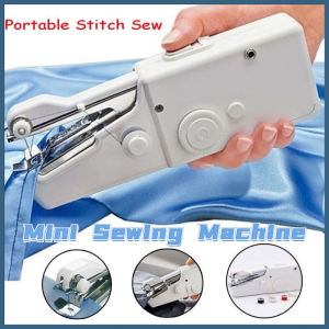 【Ready Stock】 Portable Handheld Sewing Machine Home Mini Sew Needlework Cordless Fabrics Electric Sewing Machine DIY Quick Clothes Repairing