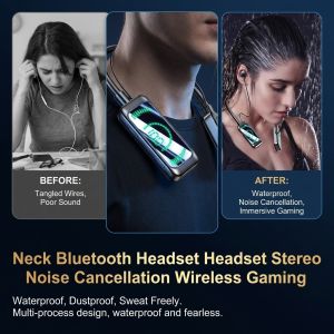 Wireless Headset Bluetooth Headset/Karaoke Noise Cancelling Gaming Sports Neckband/Motion Chips Technology/For Streaming Running KTV Outdoor Enthusiasts