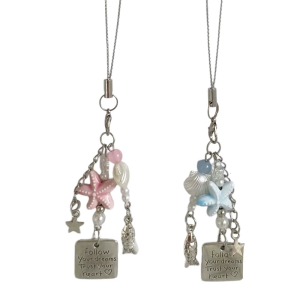 Thời trang cá Bead dây xích điện thoại hạt keyrings Phụ kiện điện thoại Phong cách Dây Xích Điện thoại đồ treo móc khóa thích hợp cho sử dụng thường nhật